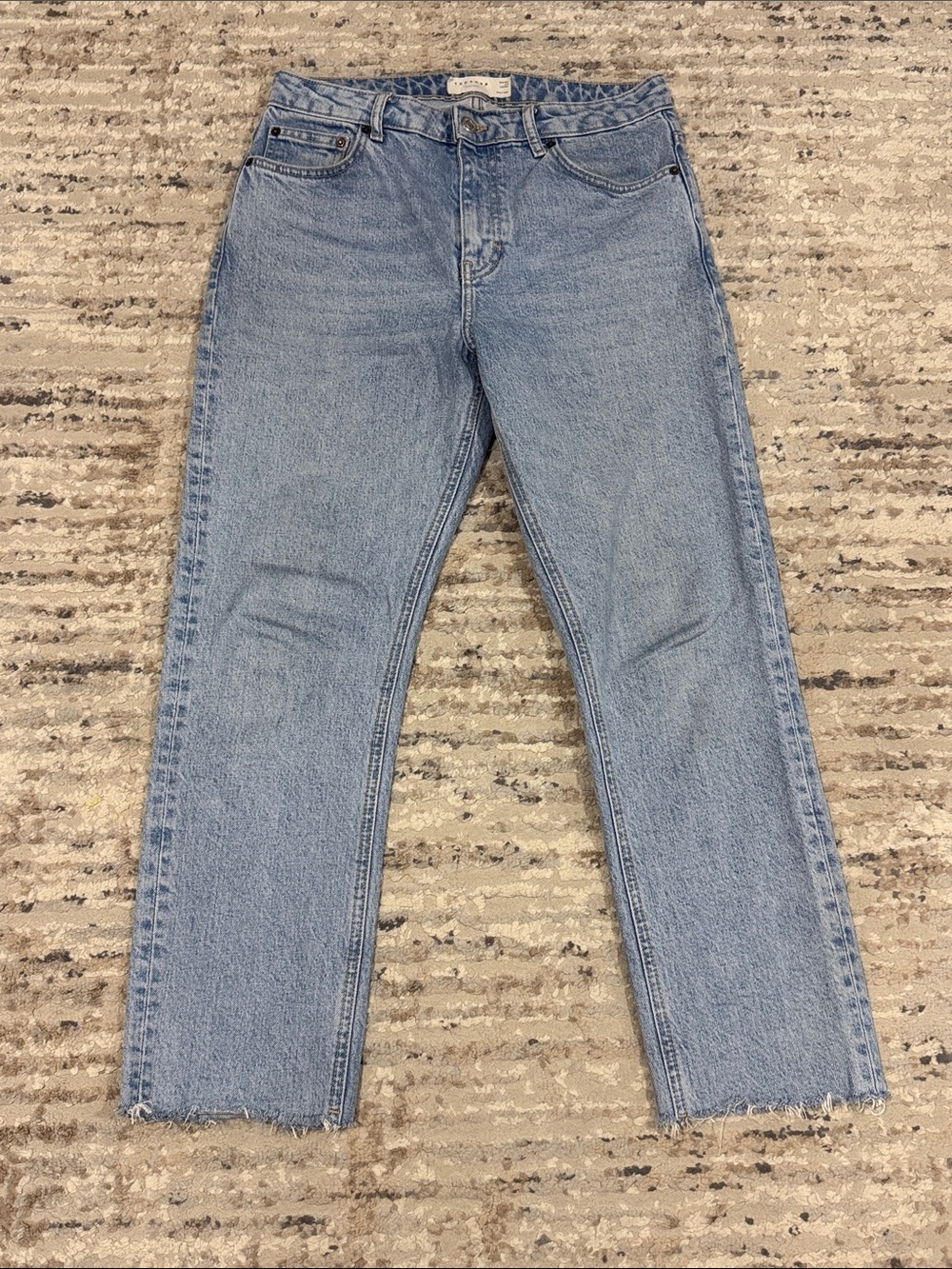 Topshop Light Wash Straight Leg Jeans